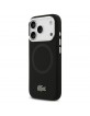 Lacoste iPhone 17 Pro Hülle Case Silikon Metal Logo Frame MagSafe Schwarz