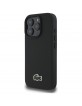 Lacoste iPhone 16 Pro Max Hülle Case Iconic Petit Pique Crossbody Cord MagSafe Schwarz