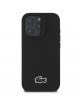 Lacoste iPhone 16 Pro Max Hülle Case Iconic Petit Pique Crossbody Cord MagSafe Schwarz