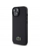 Lacoste iPhone 15 Hülle Case Iconic Petit Pique Crossbody Cord MagSafe Schwarz
