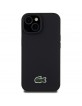 Lacoste iPhone 15 Hülle Case Iconic Petit Pique Crossbody Cord MagSafe Schwarz