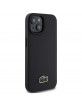 Lacoste iPhone 15 Hülle Case Iconic Petit Pique Crossbody Cord MagSafe Schwarz