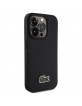 Lacoste iPhone 15 Pro Hülle Case Iconic Petit Pique Crossbody Cord MagSafe Schwarz