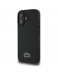 Lacoste iPhone 16 Hülle Case Iconic Petit Pique Crossbody Cord MagSafe Schwarz