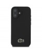 Lacoste iPhone 16 Hülle Case Iconic Petit Pique Crossbody Cord MagSafe Schwarz