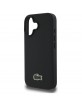 Lacoste iPhone 16 Plus Hülle Case Iconic Petit Pique Crossbody Cord MagSafe Schwarz