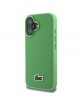 Lacoste iPhone 16 Plus Hülle Case Iconic Petit Pique Crossbody Cord MagSafe Grün