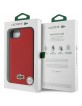 Lacoste iPhone 16e / 17e Hülle Case Iconic Petit Pique Woven Logo MagSafe Rot