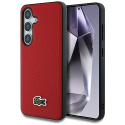 Lacoste Samsung S25 Case Iconic Petit Pique Woven MagSafe Red
