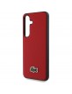 Lacoste Samsung S25 Case Iconic Petit Pique Woven MagSafe Red