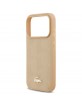 Lacoste iPhone 17 Pro Hülle Case Monogramm Gold Logo MagSafe Beige