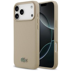 Lacoste iPhone 17 Pro Max Hülle Case Petit Pique Lacquer MagSafe Taupe