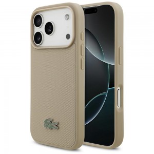 Lacoste iPhone 17 Pro Hülle Case Petit Pique Lacquer MagSafe Taupe