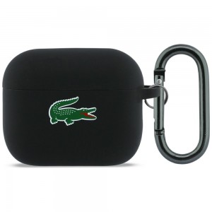 Lacoste AirPods Pro 3 Hülle Case Silikon Croc Logo Schwarz