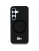Lacoste Samsung S25 Hülle Case Silikon Metall Croc MagSafe Schwarz