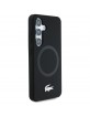 Lacoste Samsung S25 Hülle Case Silikon Metall Croc MagSafe Schwarz