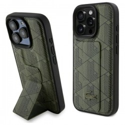 Lacoste iPhone 16 Pro Max Grip Stand Monogram Case in Khaki