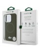 Lacoste iPhone 15 Pro Case, Silicone with Metal Croc and MagSafe Logo, Khaki