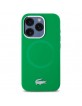 Lacoste iPhone 15 Pro Case, Silicone, Metal Croc, MagSafe, Green
