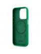 Lacoste iPhone 15 Pro Case, Silicone, Metal Croc, MagSafe, Green