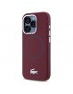 Lacoste iPhone 15 Pro Case, Silicone with Metal Croc, MagSafe, Bordeaux Red