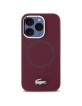 Lacoste iPhone 15 Pro Case, Silicone with Metal Croc, MagSafe, Bordeaux Red