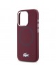 Lacoste iPhone 15 Pro Case, Silicone with Metal Croc, MagSafe, Bordeaux Red