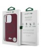 Lacoste iPhone 15 Pro Case, Silicone with Metal Croc, MagSafe, Bordeaux Red