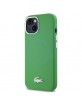 Lacoste iPhone 15 Case, Silicone, Metal Croc, MagSafe, Green