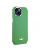 Lacoste iPhone 15 Case, Silicone, Metal Croc, MagSafe, Green