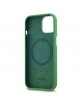 Lacoste iPhone 15 Case, Silicone, Metal Croc, MagSafe, Green