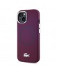Lacoste iPhone 15 Case, Silicone with Metal Croc, MagSafe, Bordeaux Red