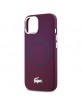 Lacoste iPhone 15 Case, Silicone with Metal Croc, MagSafe, Bordeaux Red