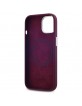 Lacoste iPhone 15 Case, Silicone with Metal Croc, MagSafe, Bordeaux Red