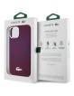 Lacoste iPhone 15 Case, Silicone with Metal Croc, MagSafe, Bordeaux Red