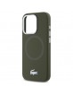 Lacoste iPhone 15 Pro Max Case, Silicone, Metal Croc, MagSafe, Khaki
