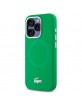 Lacoste iPhone 15 Pro Max Case, Silicone, Metal Croc, MagSafe, Green