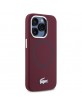 Lacoste iPhone 15 Pro Max Case, Silicone with Metal Croc, MagSafe, Bordeaux Red