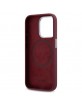 Lacoste iPhone 15 Pro Max Case, Silicone with Metal Croc, MagSafe, Bordeaux Red