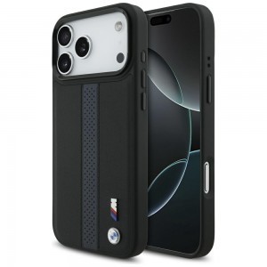 BMW iPhone 17 / 18 Pro Max Hülle Case MagSafe M Perforated Stripe Schwarz