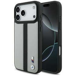 BMW iPhone 17 / 18 Pro Max Hülle Case MagSafe M Perforated Stripe Grau