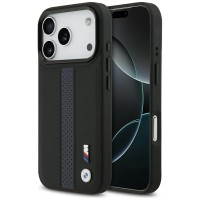 BMW iPhone 17 Pro / 18 Pro Hülle Case MagSafe M Perforated Stripe Schwarz