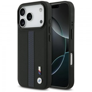 BMW iPhone 17 Pro / 18 Pro Hülle Case MagSafe M Perforated Stripe Schwarz