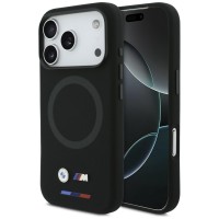 BMW iPhone 17 Pro / 18 Pro Hülle Case MagSafe Silicon M Tricolor Schwarz