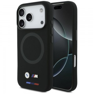 BMW iPhone 17 Pro / 18 Pro Hülle Case MagSafe Silicon M Tricolor Schwarz