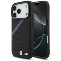 BMWiPhone 17 Pro / 18 Pro Hülle Case MagSafe M Perforated Tricolor Schwarz