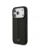 Mercedes iPhone 17 Pro Hülle Case Echtleder MagSafe Leaves Stripes Schwarz