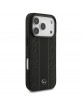 Mercedes iPhone 17 Pro Hülle Case Echtleder MagSafe Leaves Stripes Schwarz