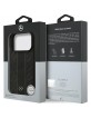 Mercedes iPhone 17 Pro Hülle Case Echtleder MagSafe Leaves Stripes Schwarz