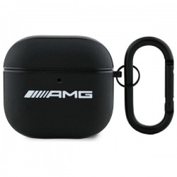 AMG Mercedes AirPods 4 Hülle Case Cover Echtleder Schwarz